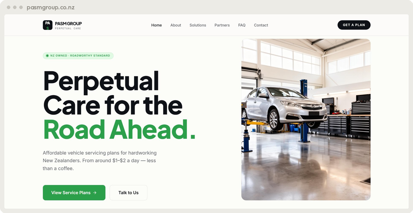 PASM Group subscription vehicle-care platform built by SpiderWebs Fiji